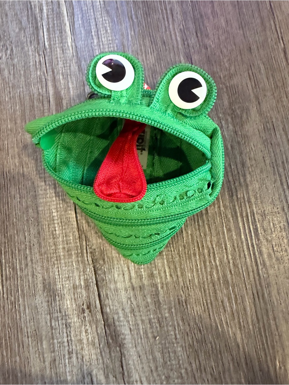 ZIPIT Green Frog Coin Pouch with Red Tongue